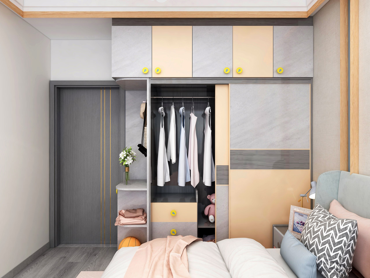 現(xiàn)代簡約風(fēng)格兒童房衣柜