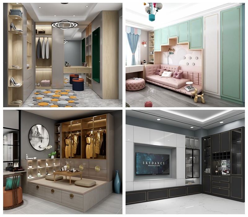 實木顆粒板家具效果圖